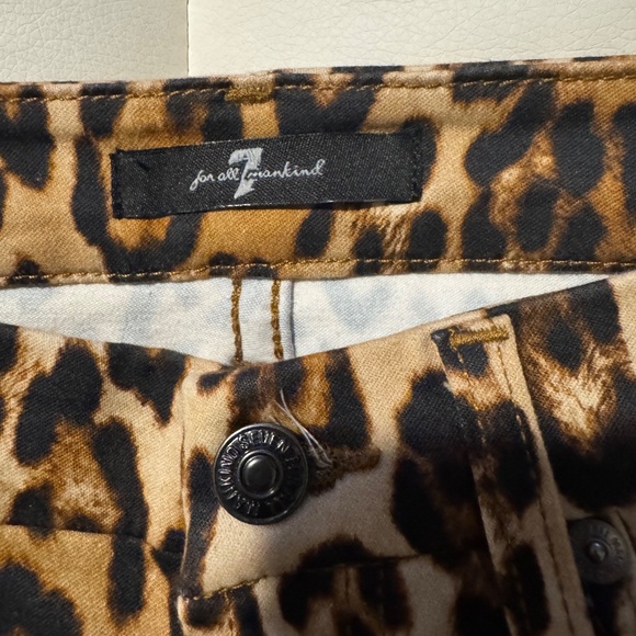 7 For All Mankind skinny cropped stretch animal print jeans - Picture 3 of 4